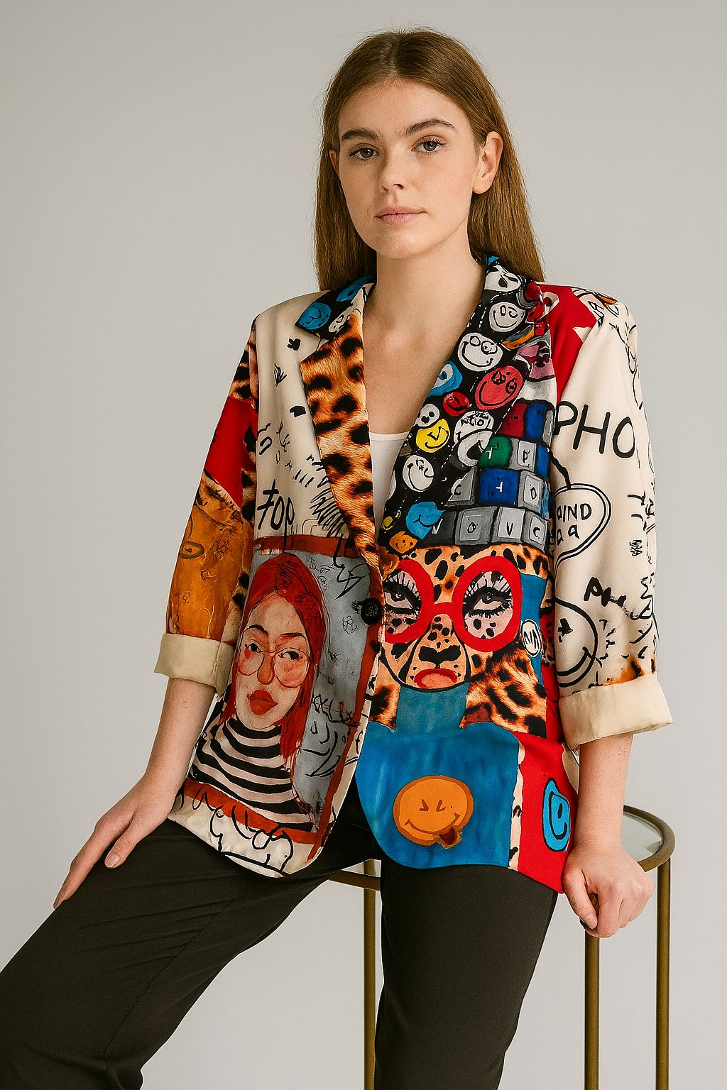 Zetaotto Quirky print Blazer