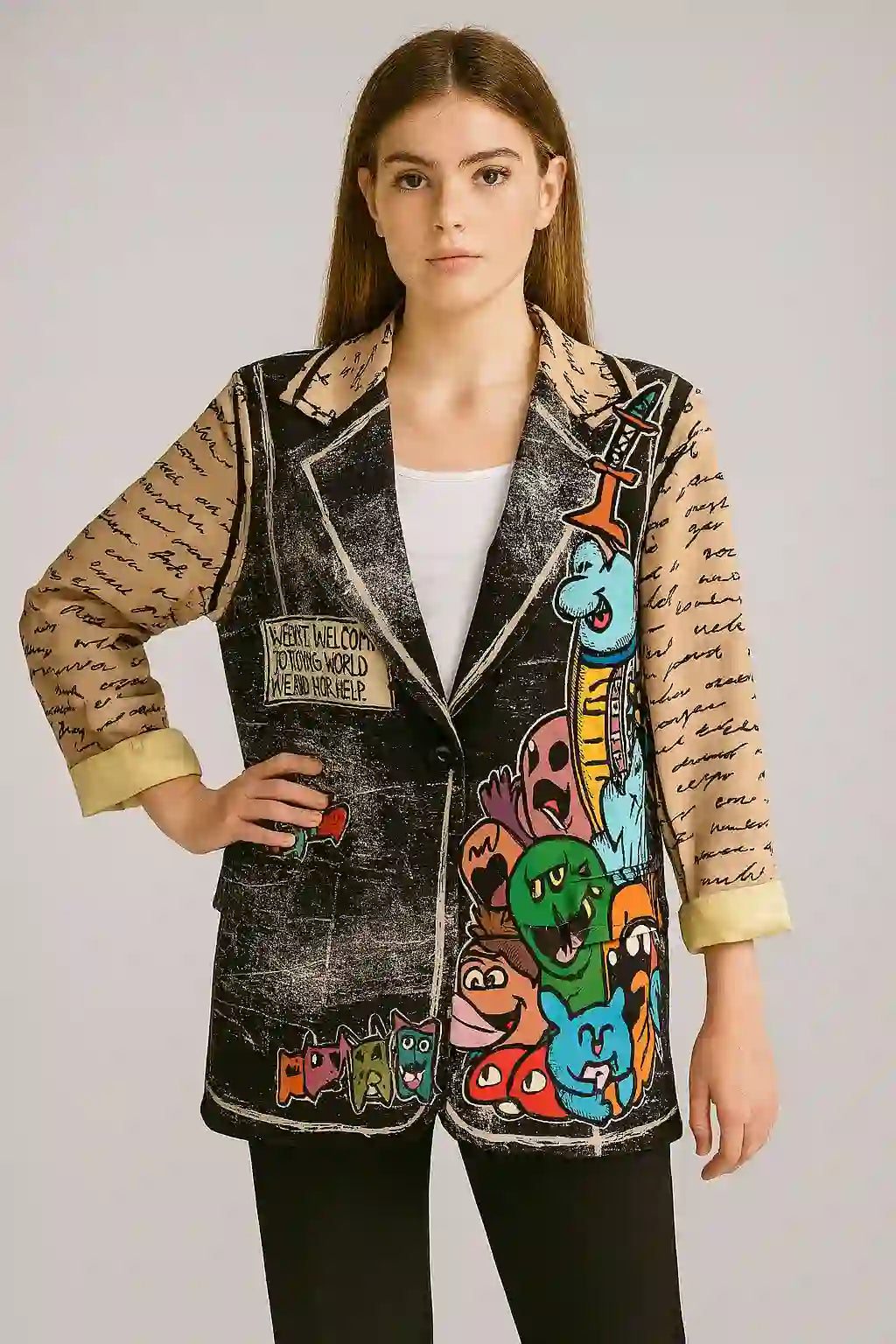 Zetaotto Quirky print Blazer