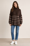 Wool Stripe Balloon Sleeve Jumper