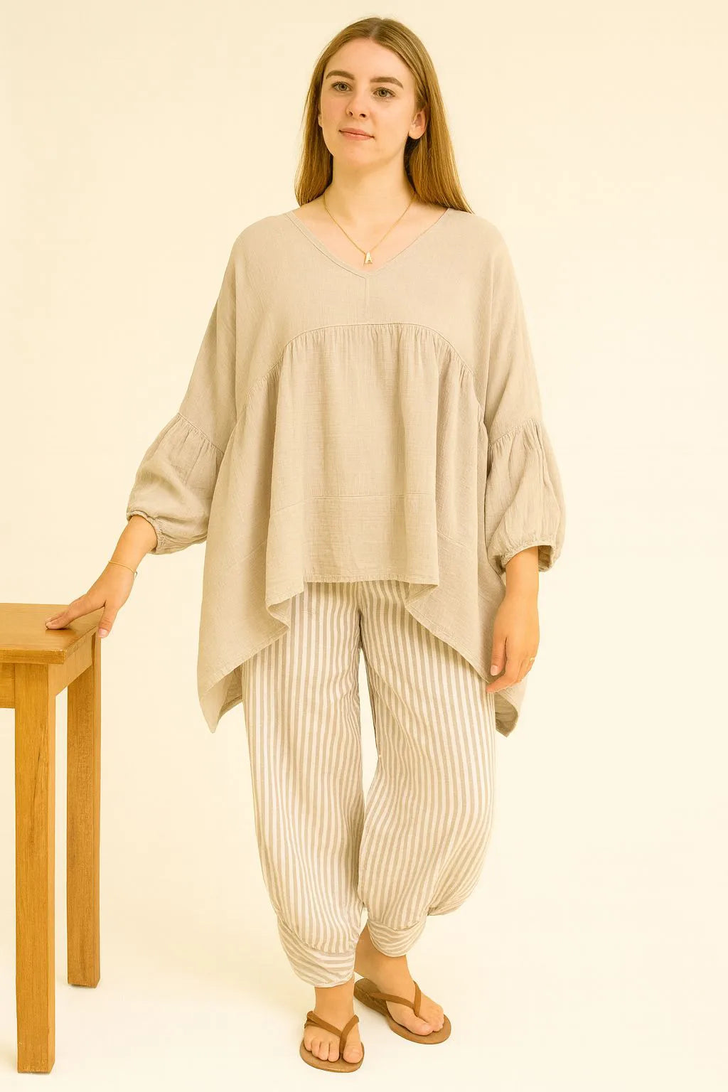 Made in Italy Cotton Smock Top