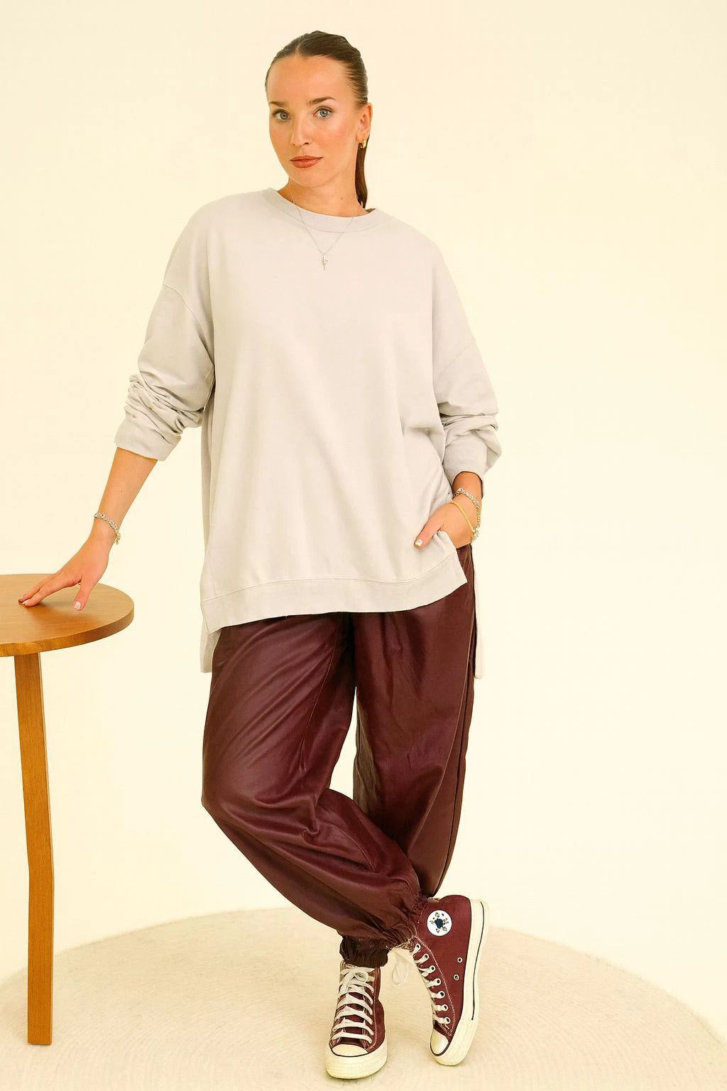 Made in Italy Split Hem Sweat Lagenlook