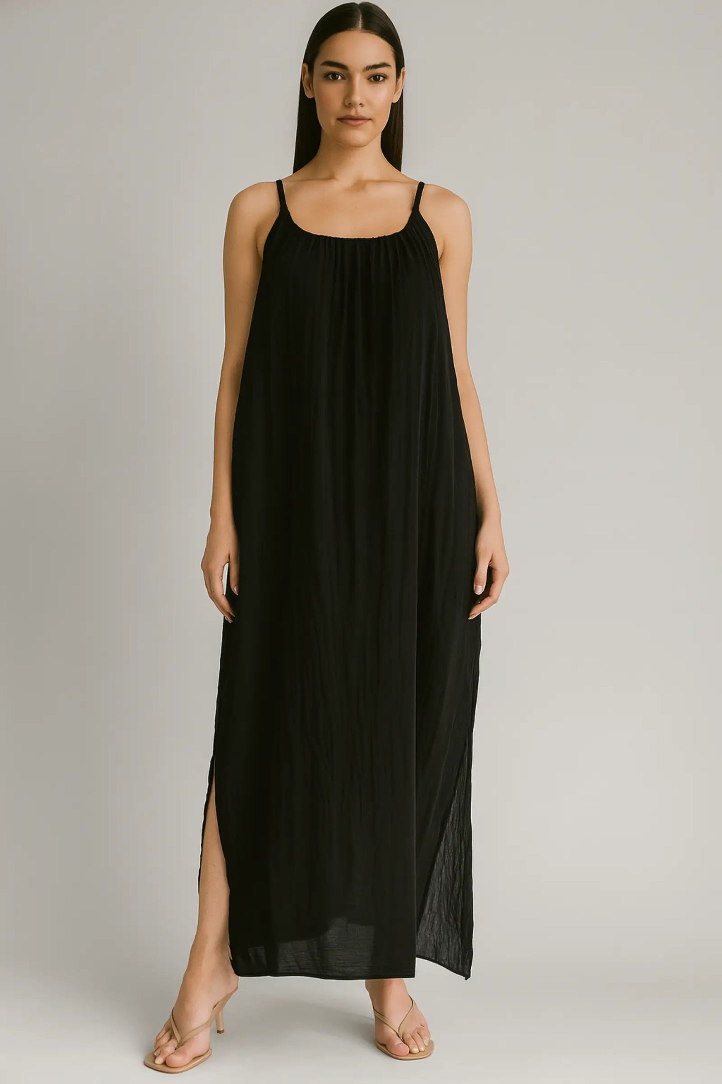 Cotton Strap Maxi Dress