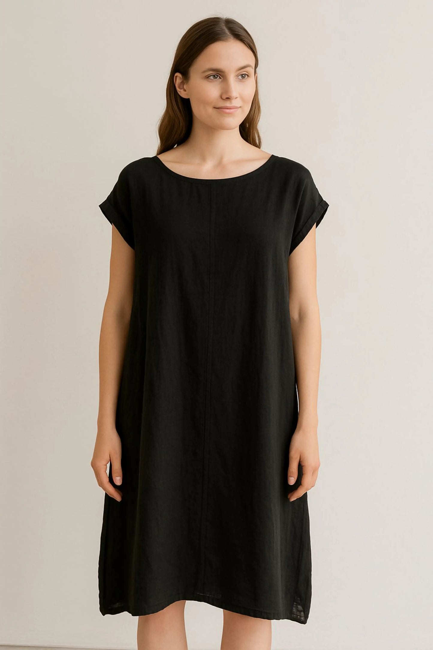 Made in Italy Cotton Swing Panel Cap Sleeve Dress