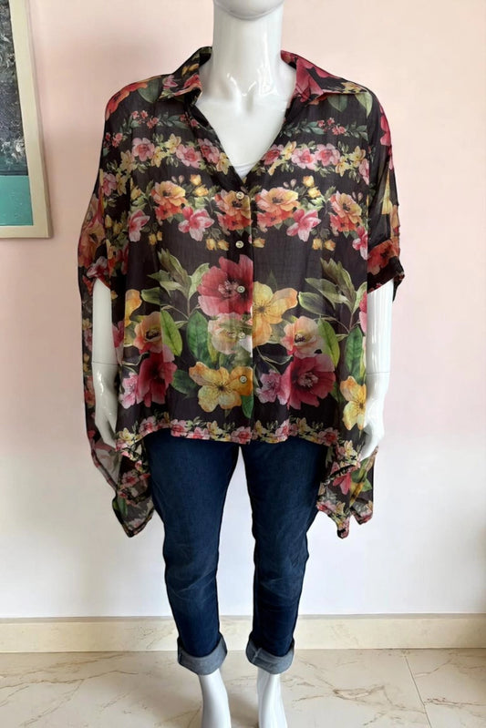 Women's Floral Tencel Kaftan Shirt