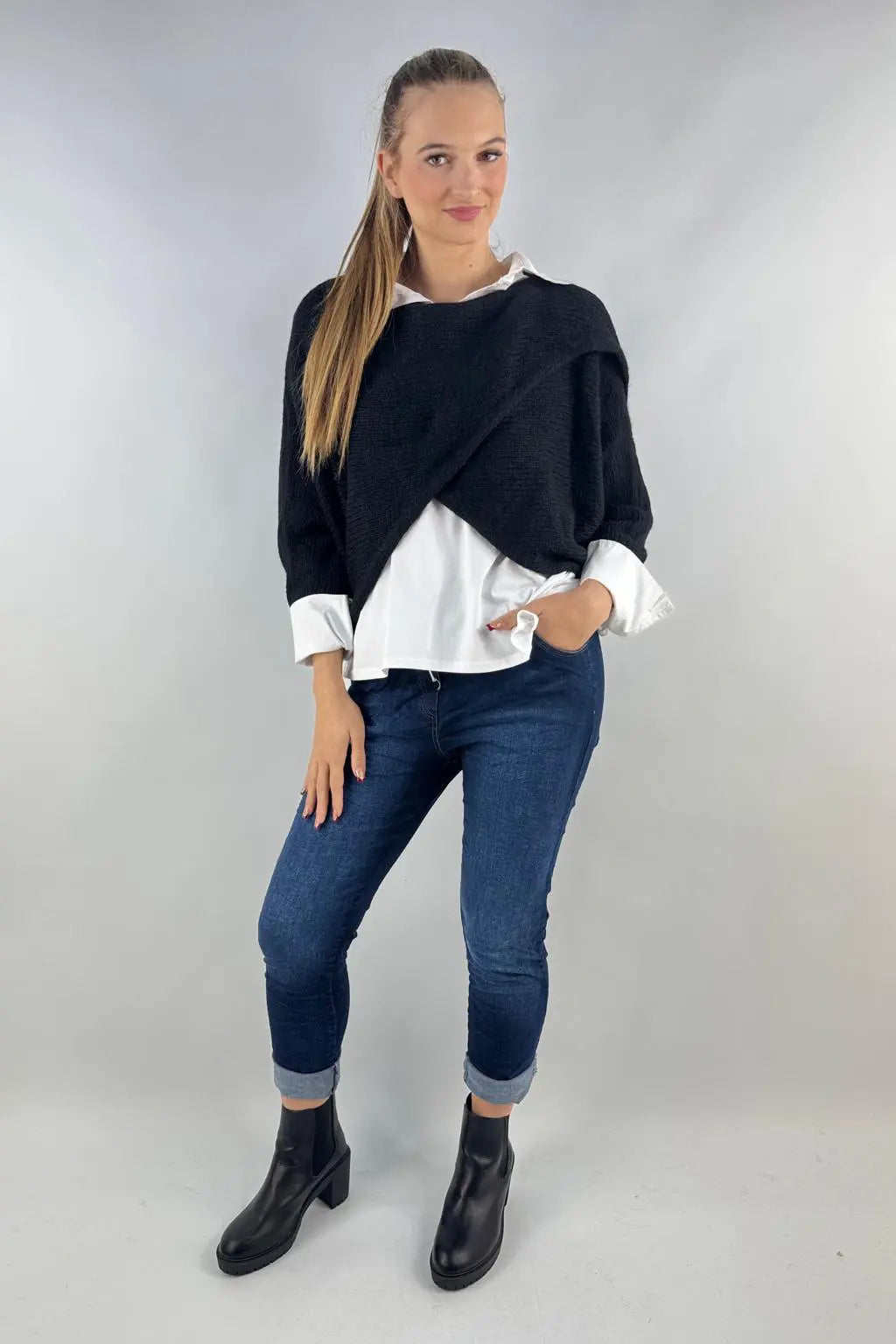 Wool Wrap over Layering Knit