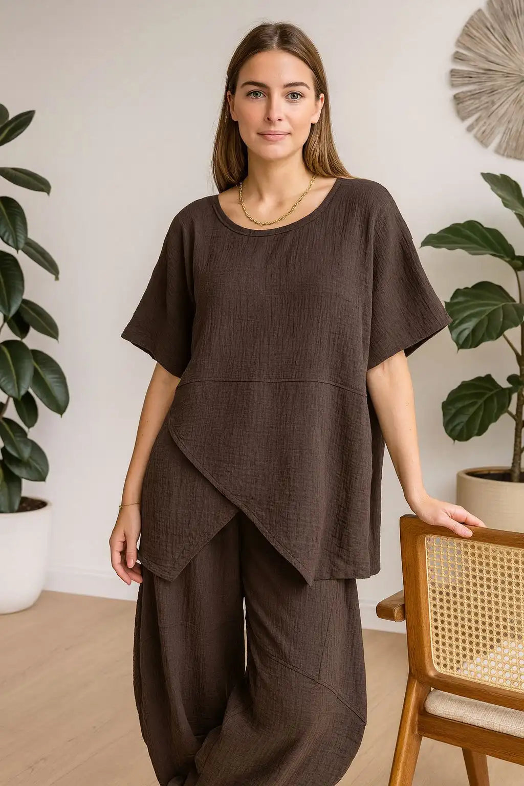 Cotton Crossover Top Lagenlook