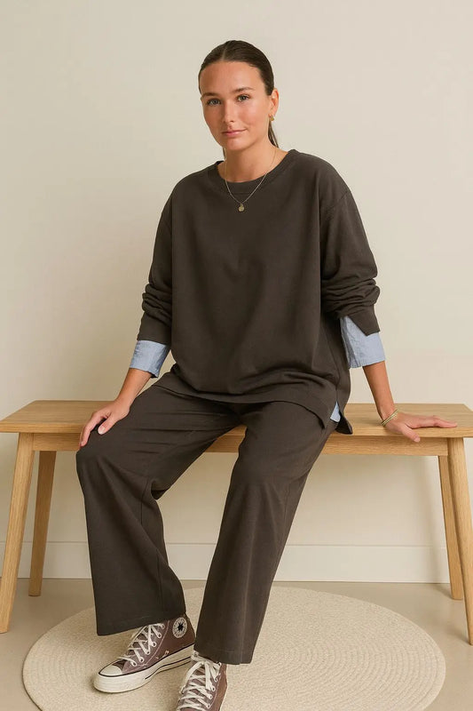 Made in Italy Split Hem Sweat Lagenlook