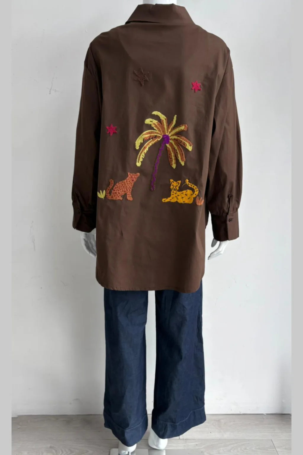 Made in Italy Embroided Palm tree Shirt