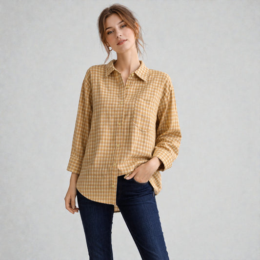 Made In Italy Gingham Button Up Shirt