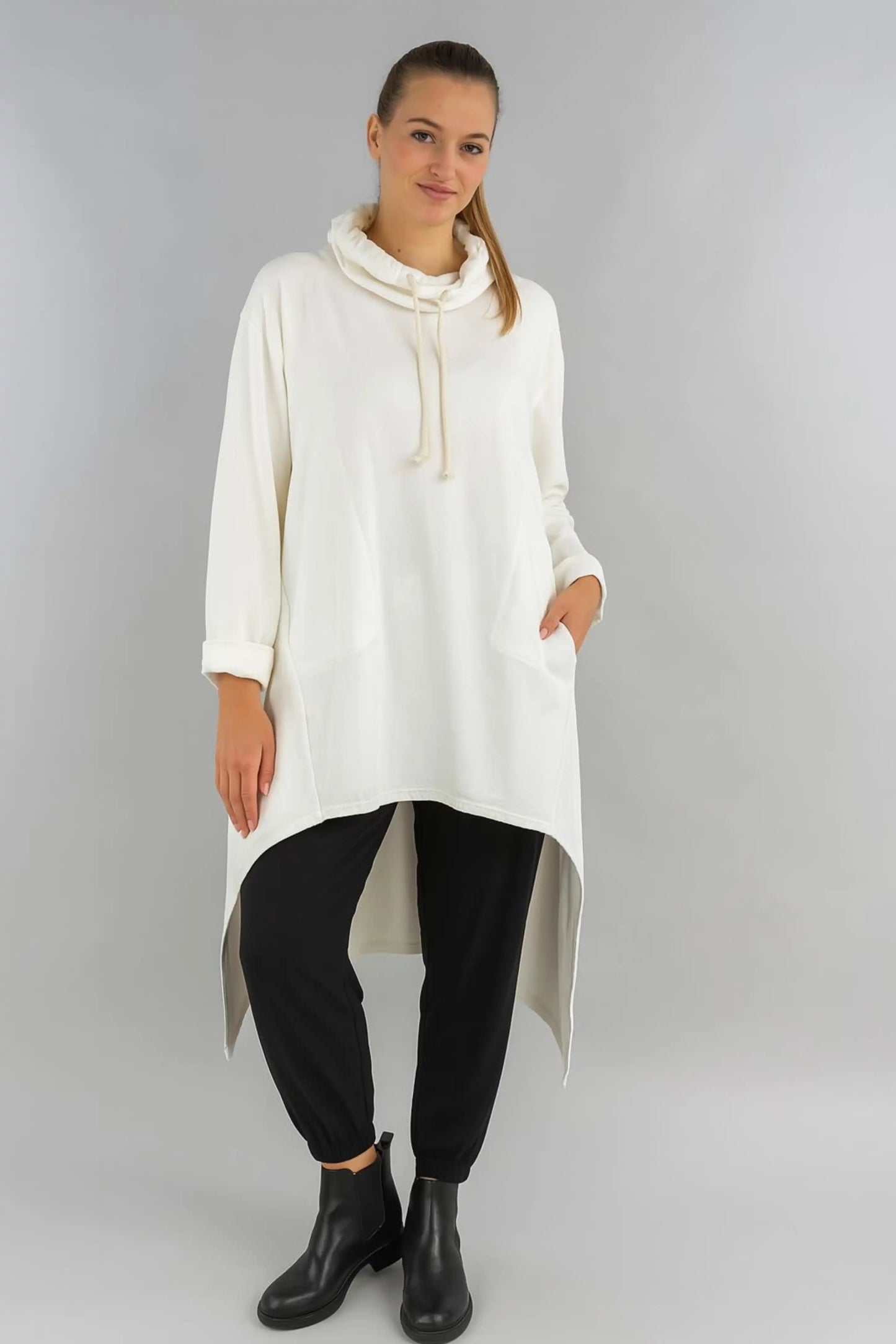 Made in Italy Cowl Sweat Tunic