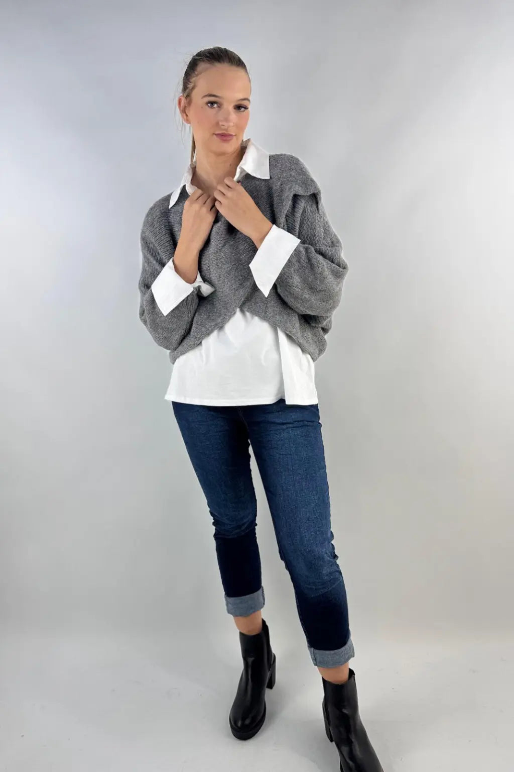 Wool Wrap over Layering Knit