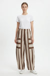 Made in Italy Stripe Barrel Leg Pant