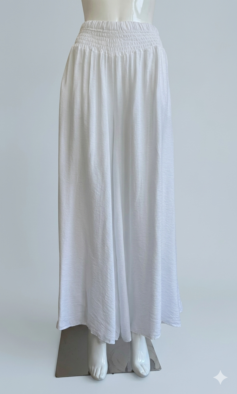 Shirred Elasticated Palazzo Pant