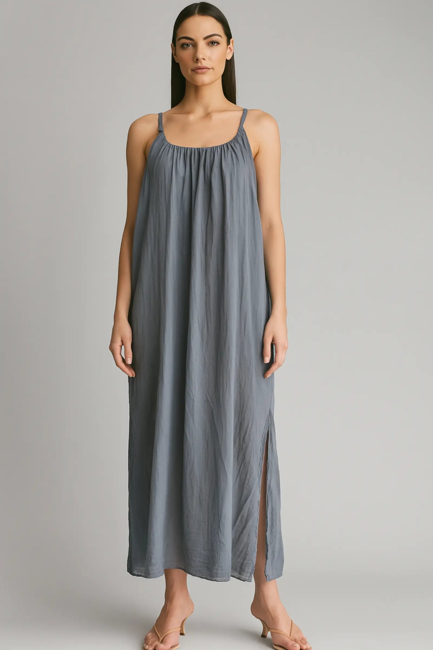 Cotton Strap Maxi Dress