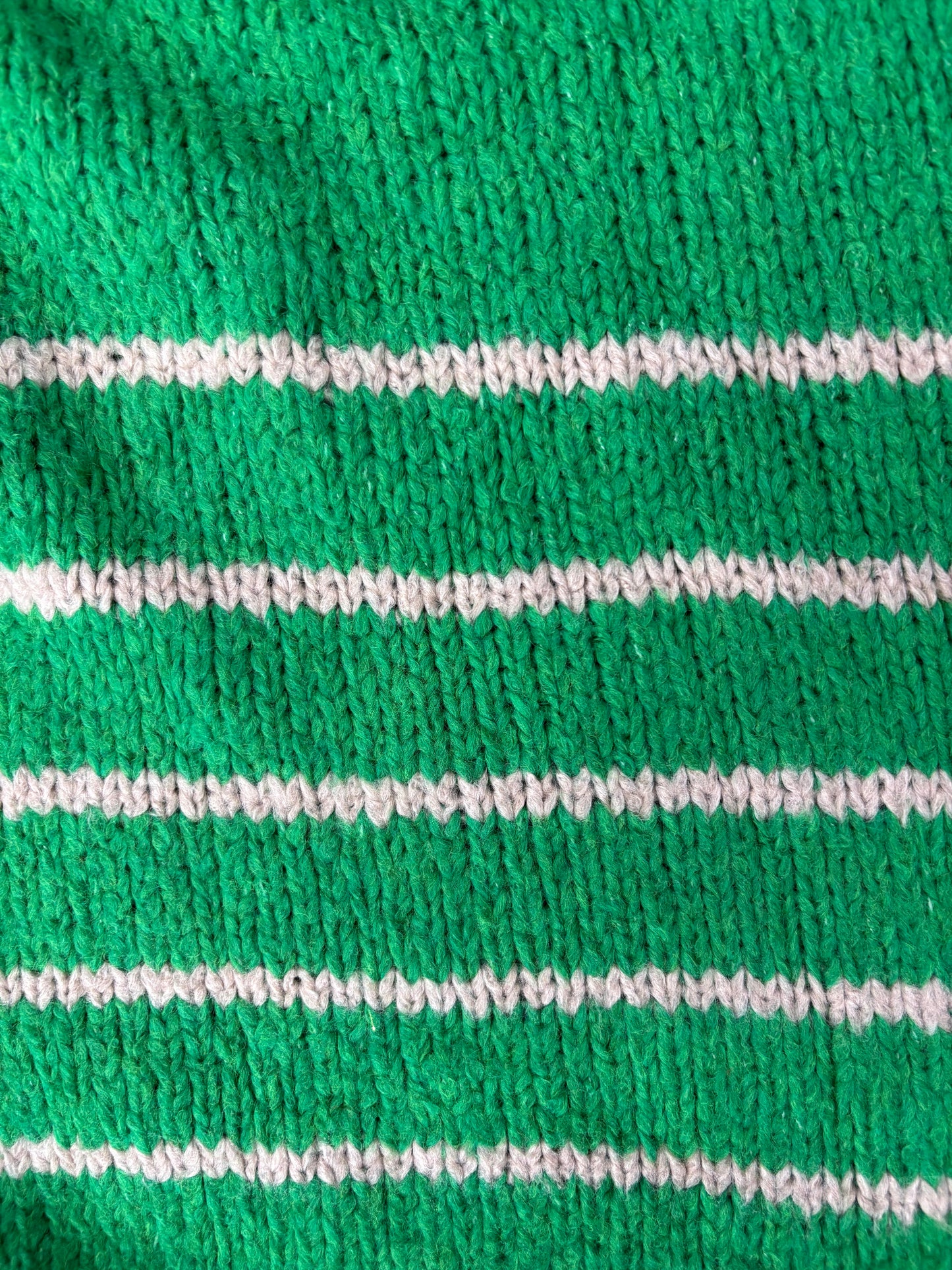 Wool Stripe Balloon Sleeve Jumper