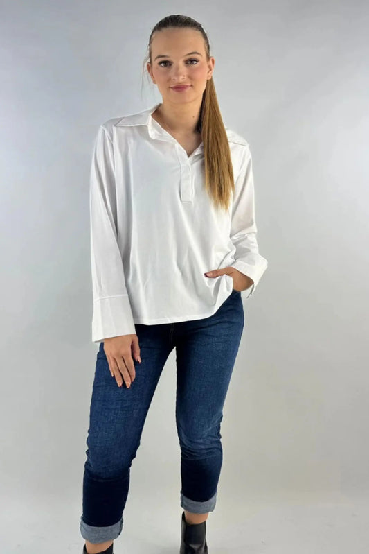 Made in Italy Stretchy Layering Shirt Lagenlook