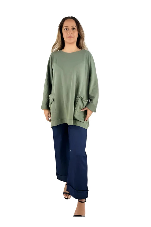 Made in Italy Two Pocket Quirky Sweatshirt