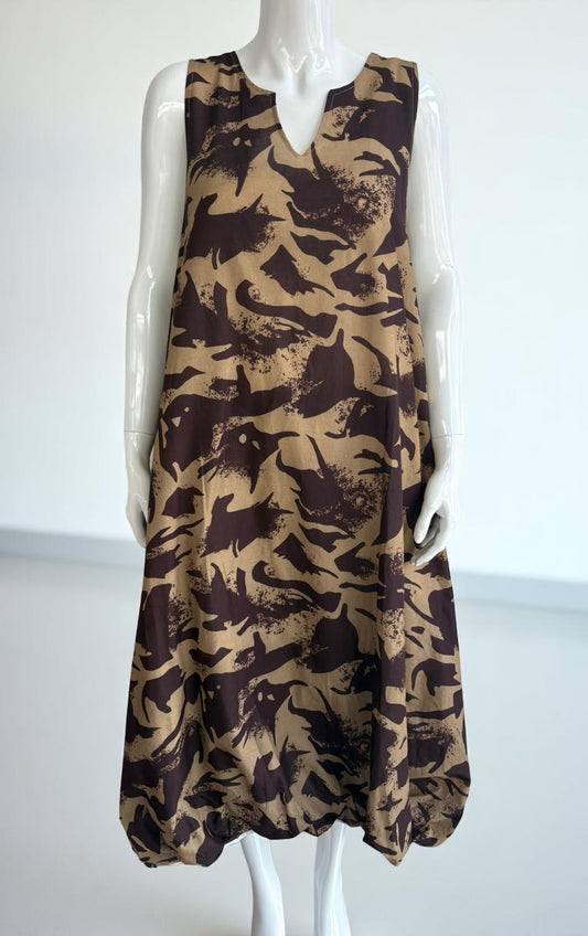 V Neck Puffball Dress