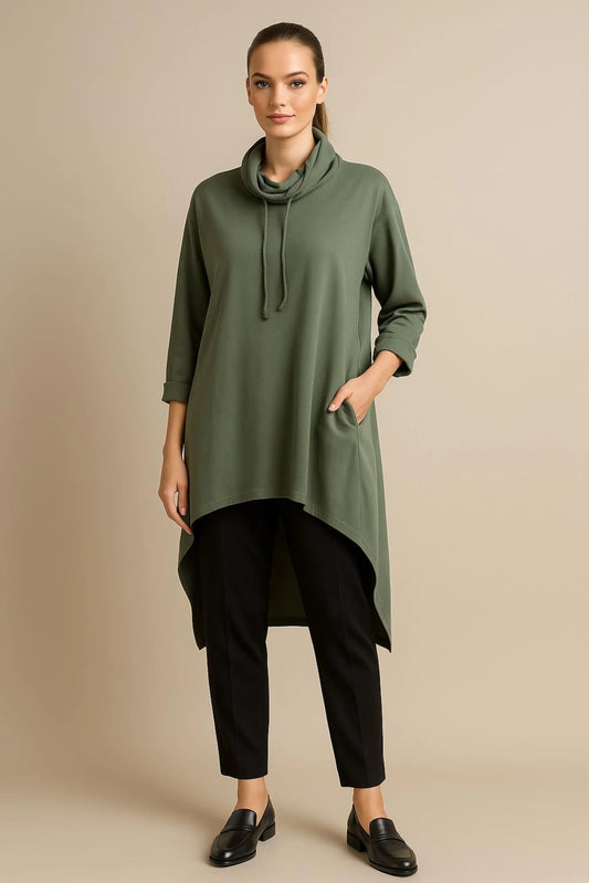 Made in Italy Cowl Sweat Tunic