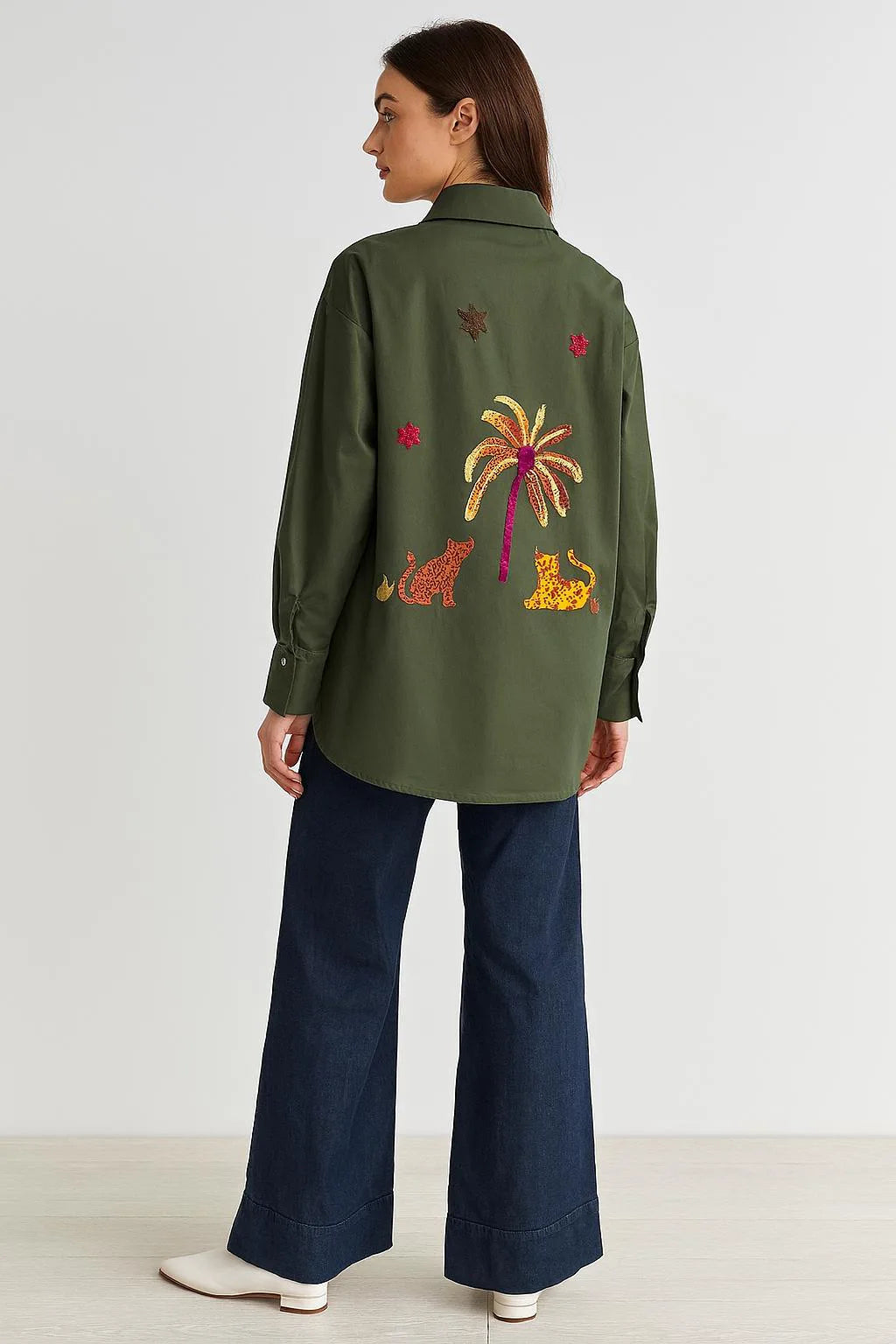 Made in Italy Embroided Palm tree Shirt