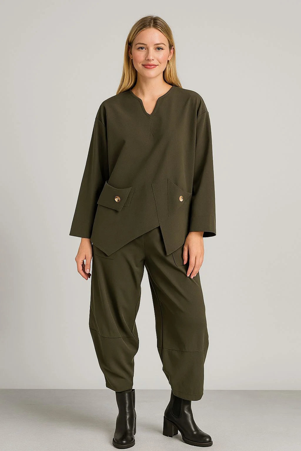 Italian One Pocket Scuba Top Lagenlook