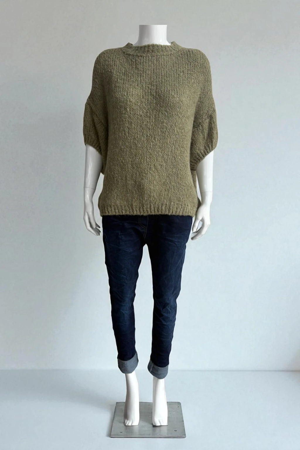 Wool Cap Sleeve Knit Top