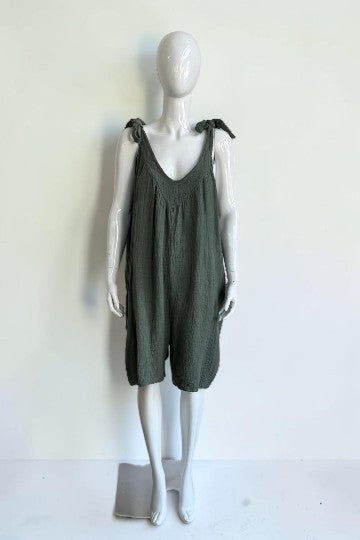 Made in Italy Tie Shoulder Playsuit