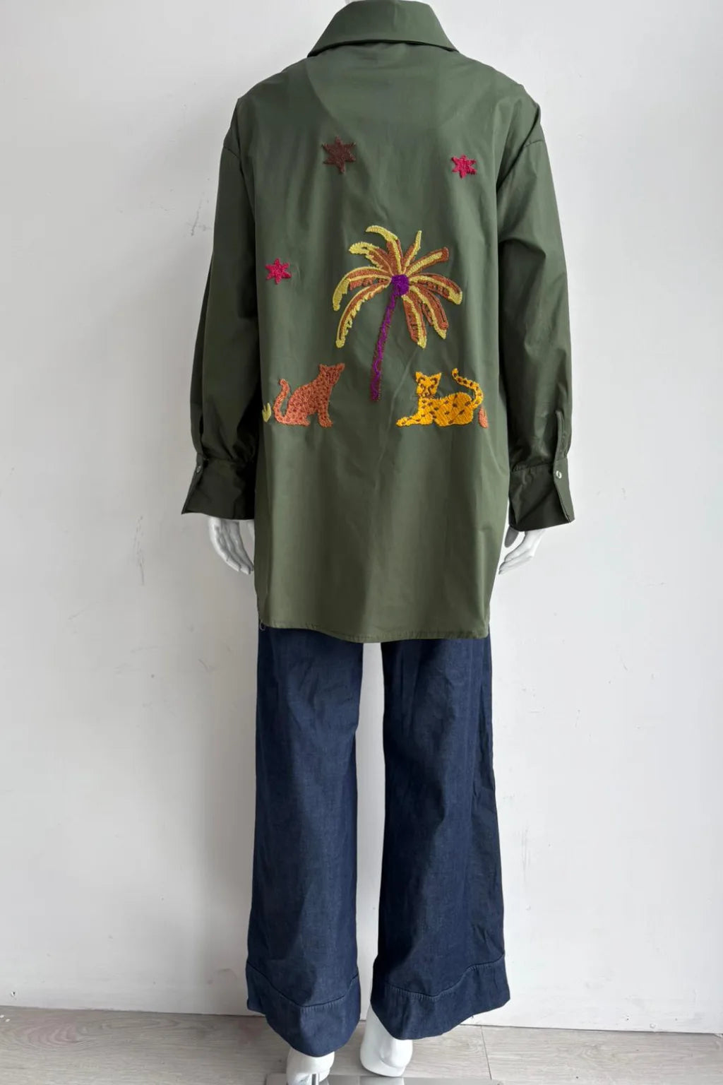 Made in Italy Embroided Palm tree Shirt