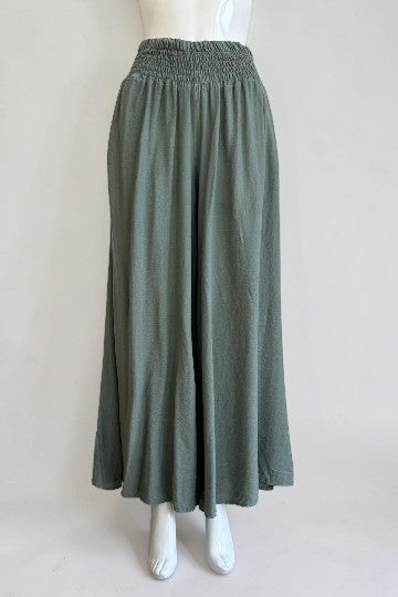 Shirred Elasticated Palazzo Pant