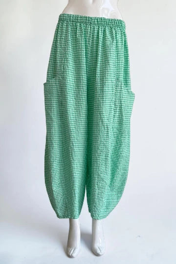 Gingham Barrel Pant Lagenlook