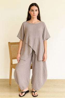 Cotton Crossover Top Lagenlook