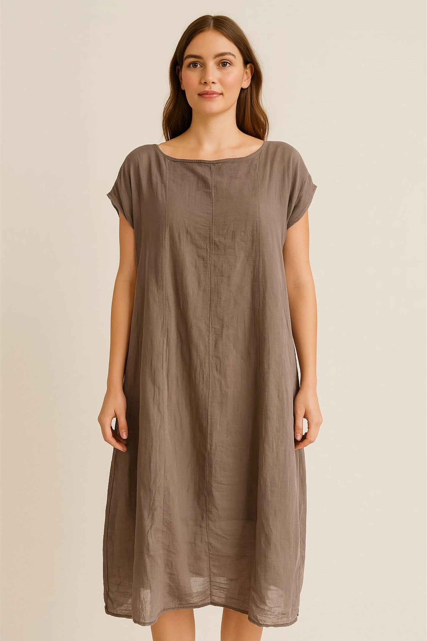 Made in Italy Cotton Swing Panel Cap Sleeve Dress