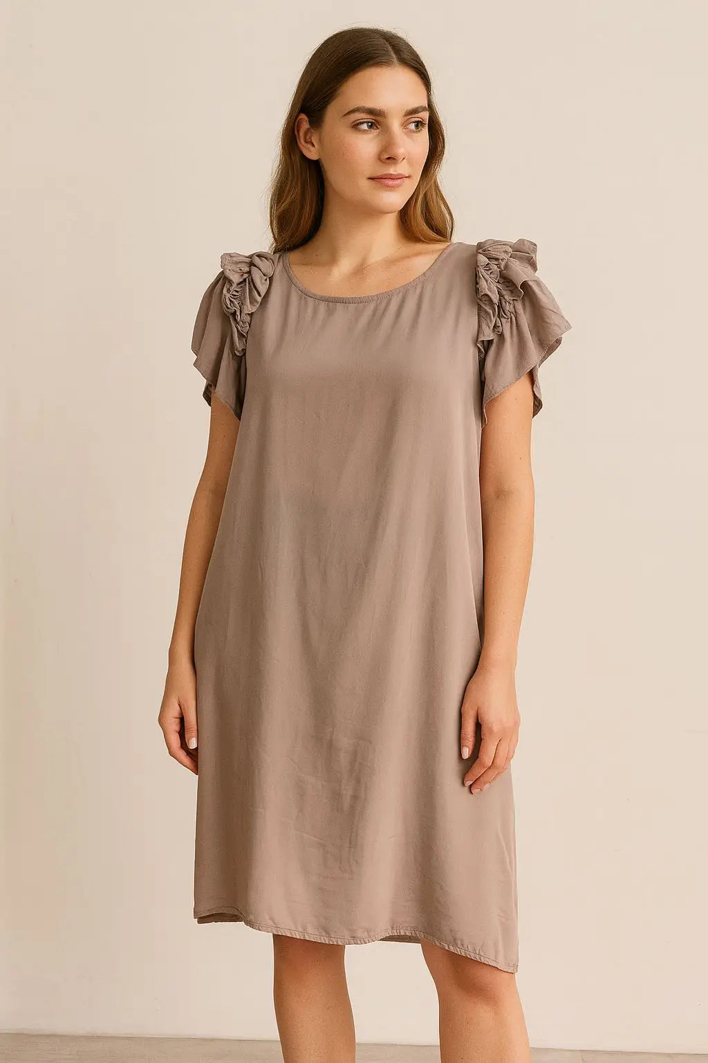 Made in Italy Ruffle Sleeve Shift dress