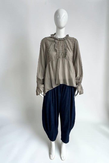 Cotton Frill Neck Blouse