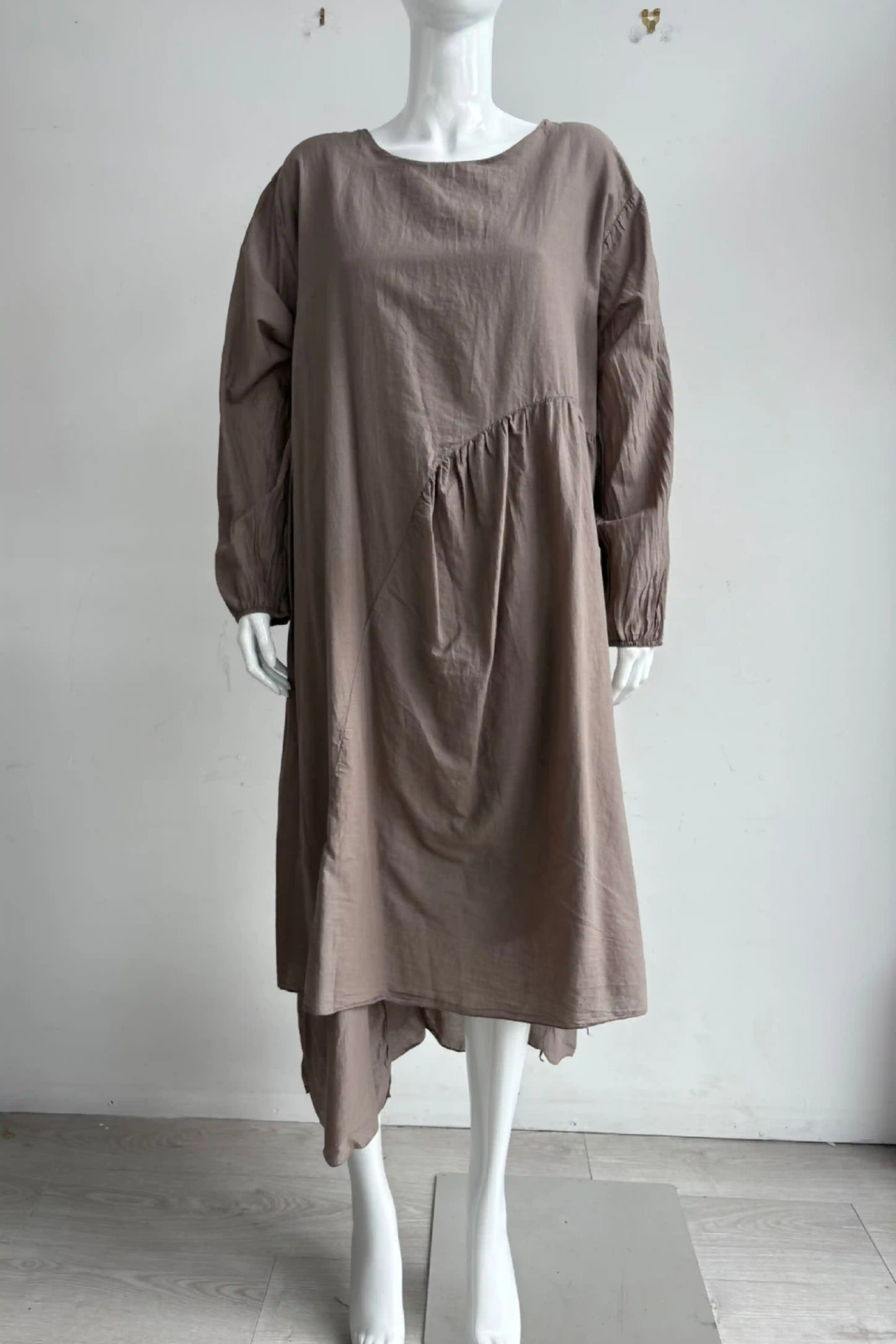 Made in Italy Cotton Pleat Side Dress