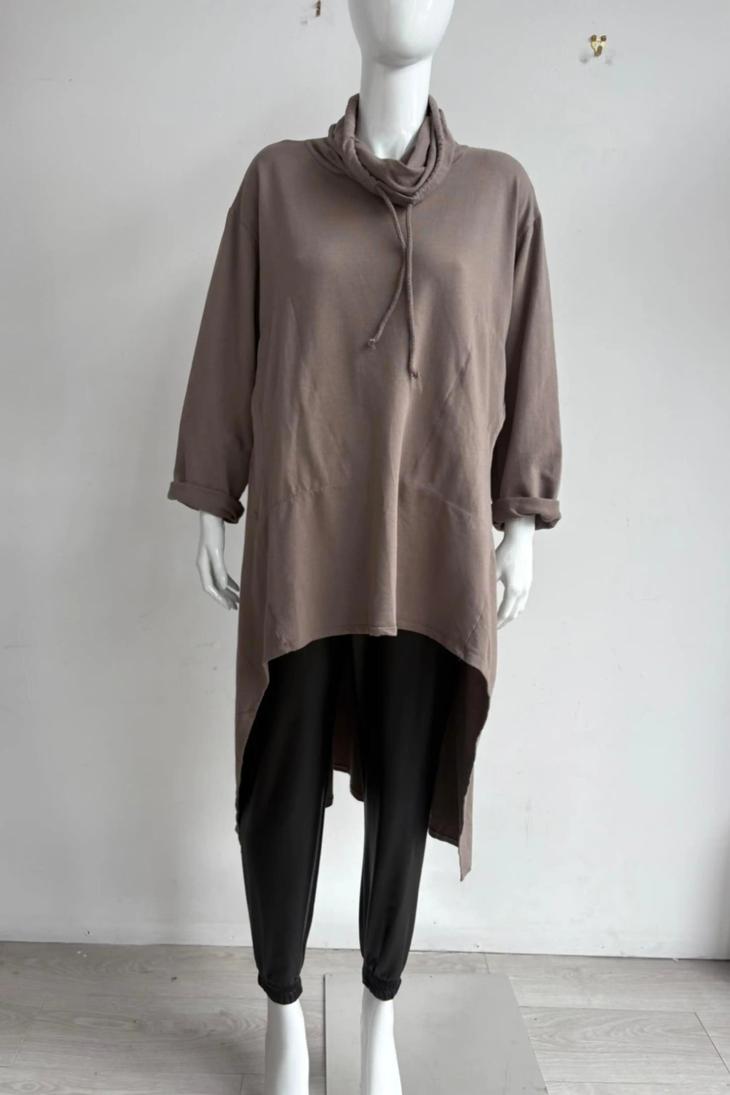 Made in Italy Cowl Sweat Tunic