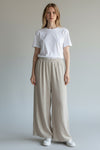Linen Wide Leg Slant Hem Pant