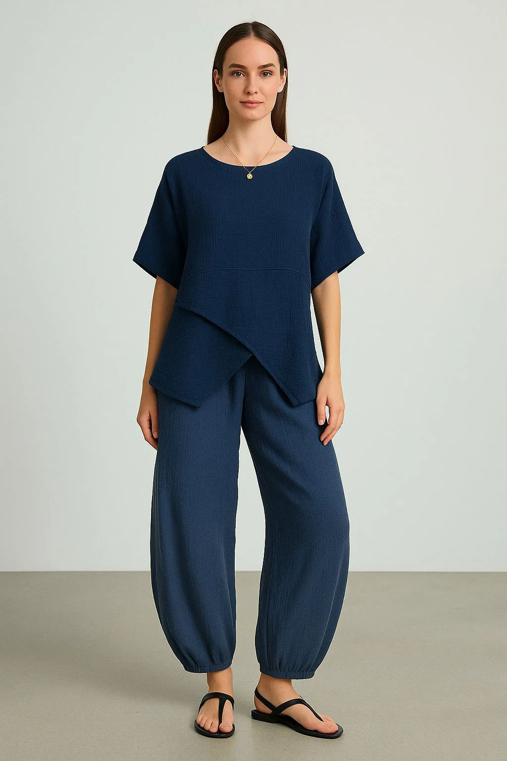 Cotton Crossover Top Lagenlook