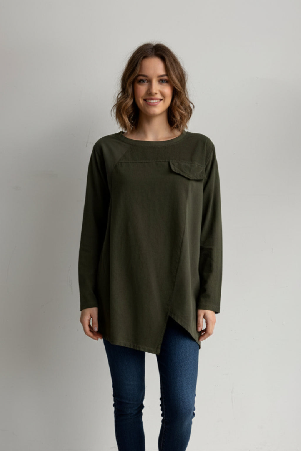 Women's Corduroy Long Sleeve Tunic Top