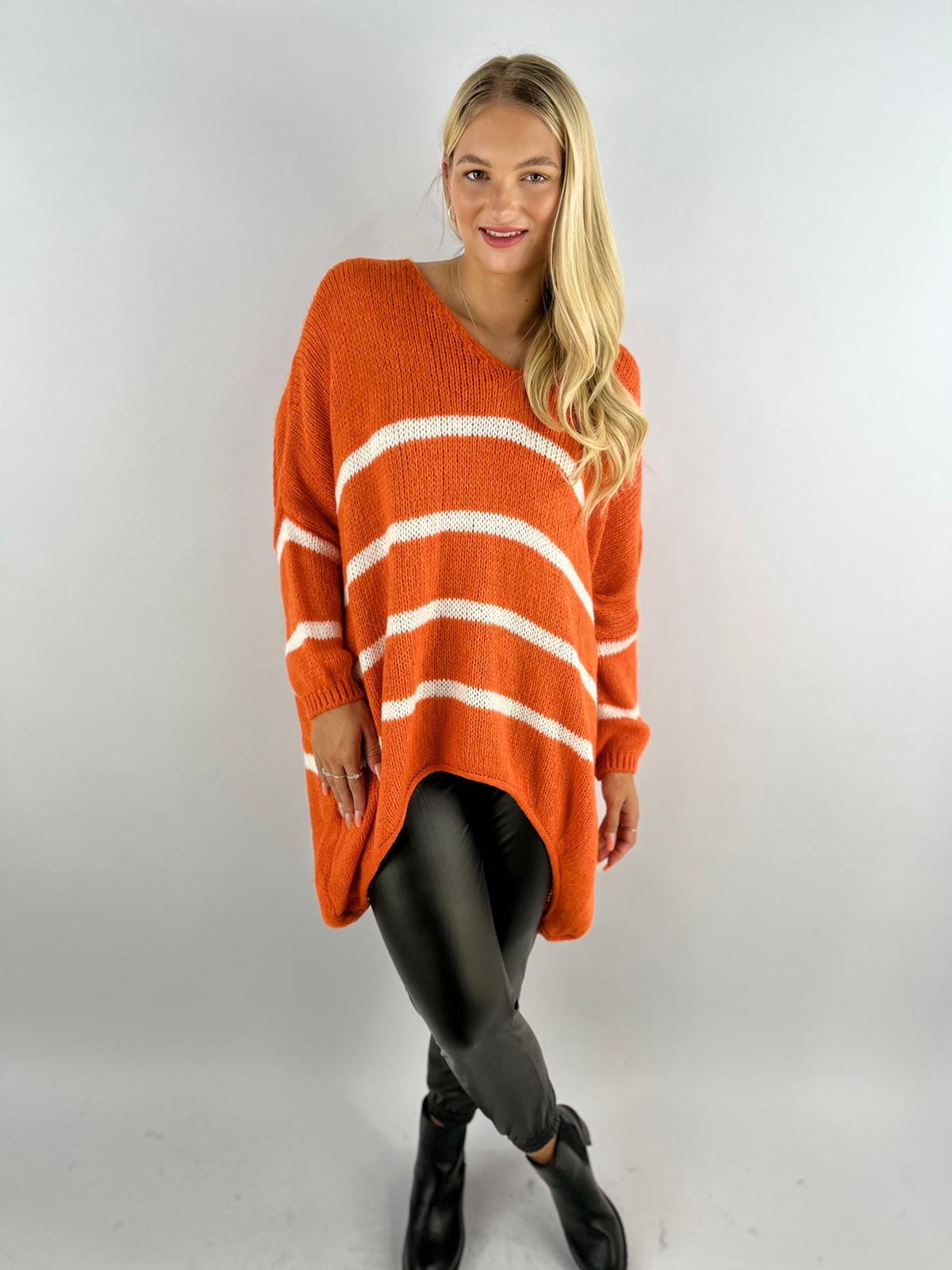 Wool Stripe Knitted Slouch Jumper