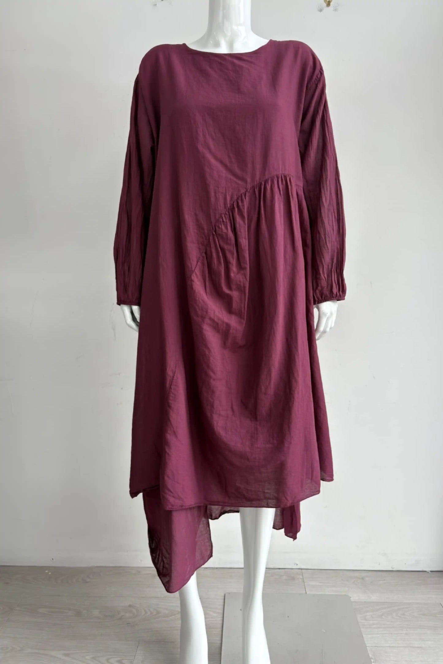 Made in Italy Cotton Pleat Side Dress