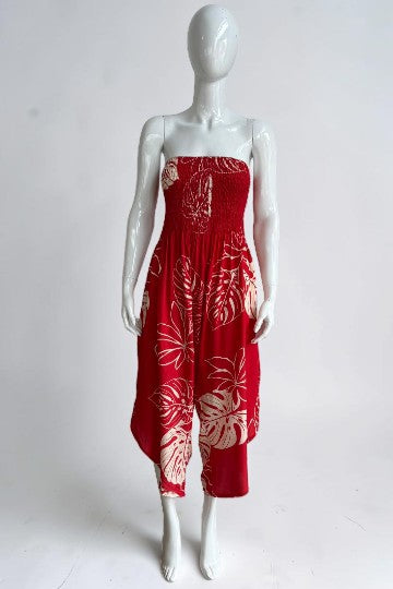 Made in Italy Shirred Elasticated Bandeau Jumpsuit