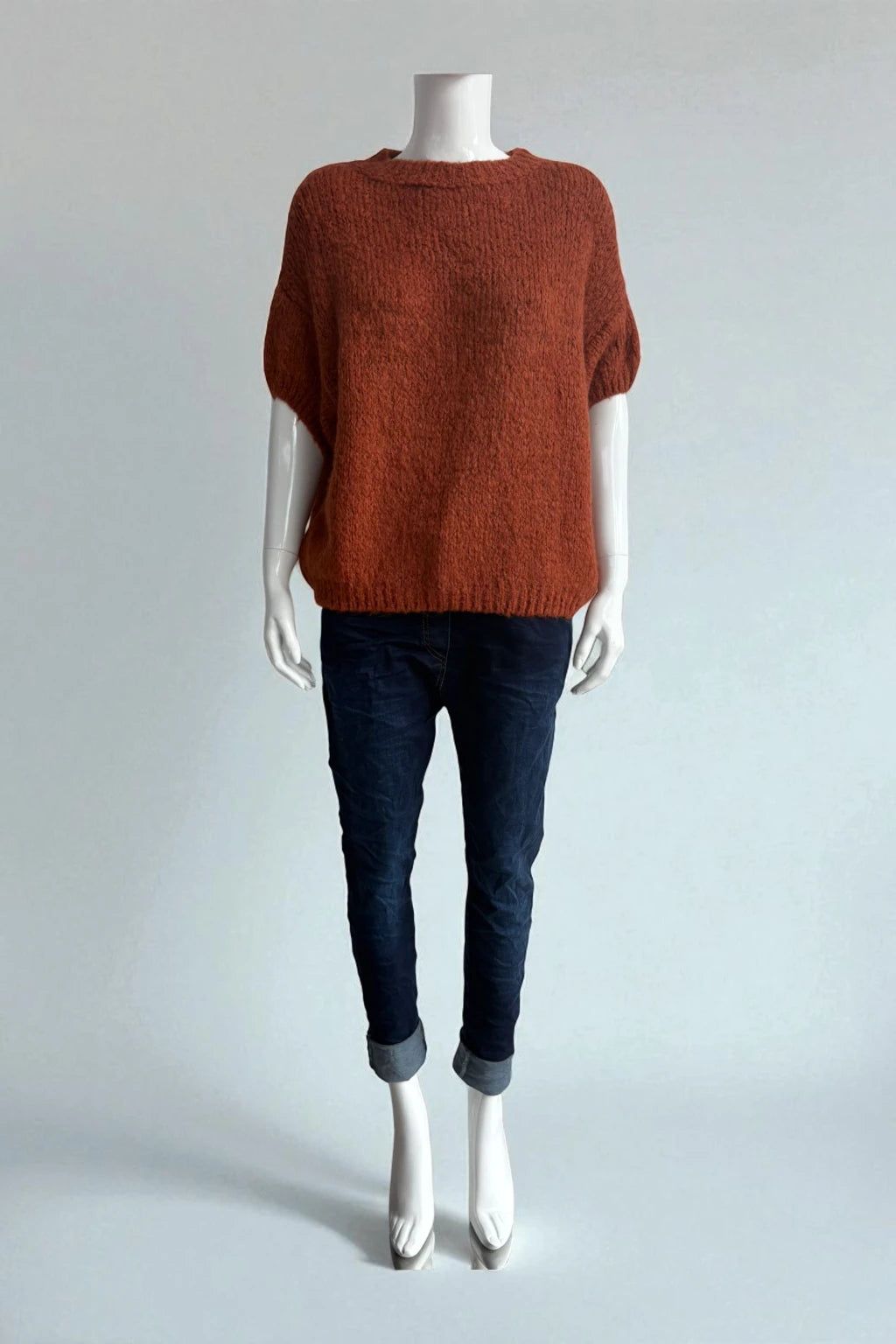 Wool Cap Sleeve Knit Top