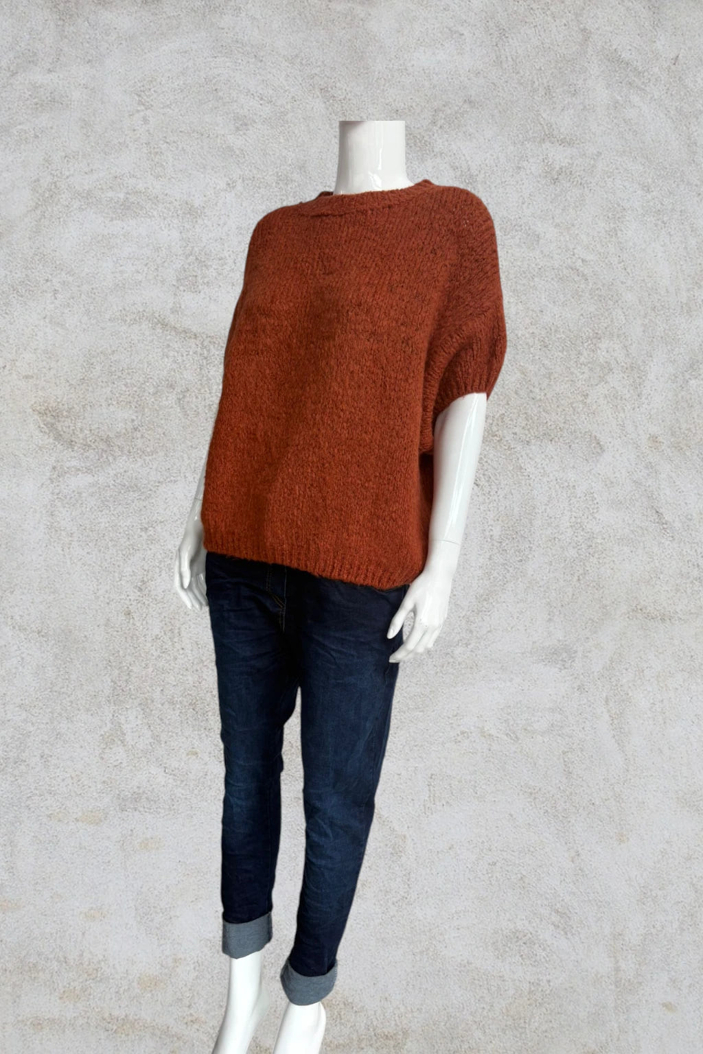 Wool Cap Sleeve Knit Top