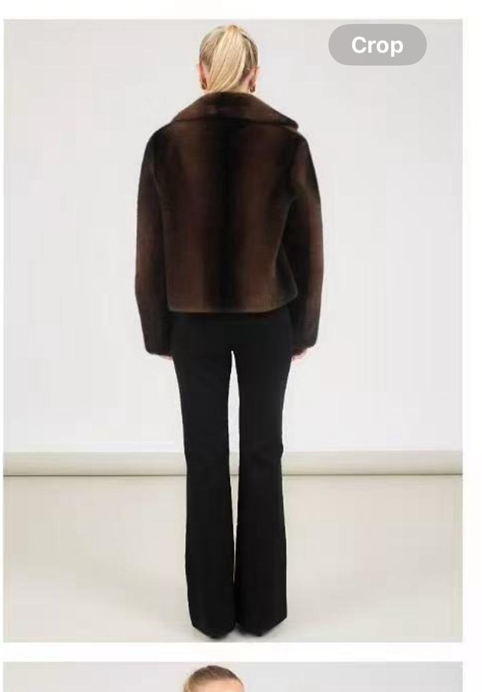Luxury Chocolate Brown Faux Fur Jacket