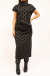 Chic Black Polka Dot Midi Dress