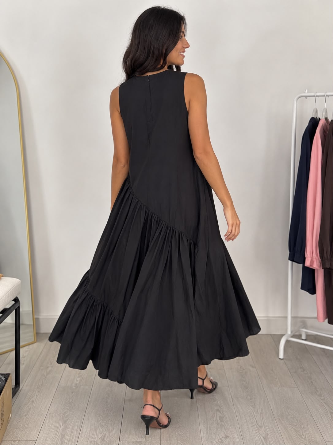 Made in Italy Cotton Tier Frill Dress