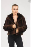 Luxury Chocolate Brown Faux Fur Jacket