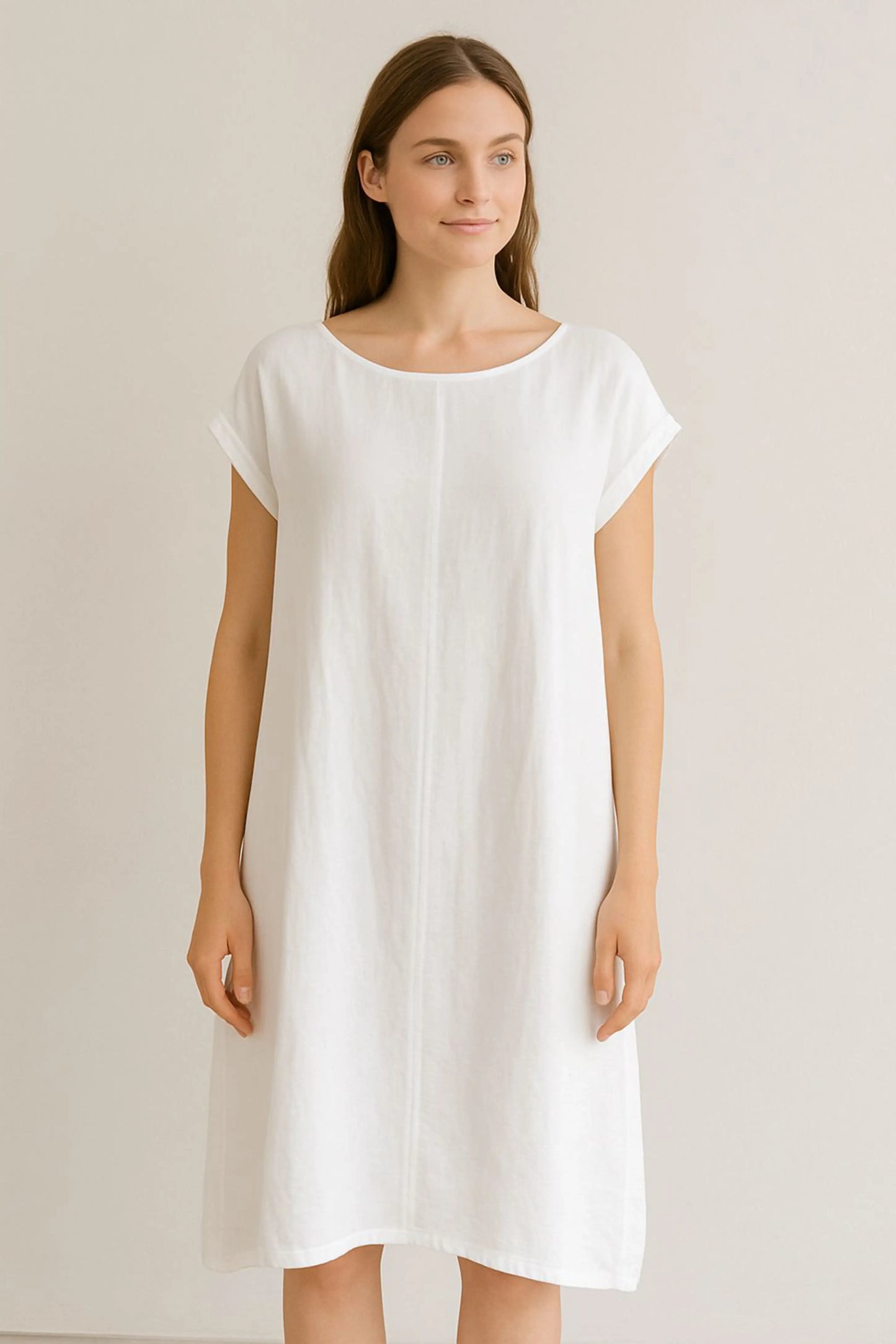 Made in Italy Cotton Swing Panel Cap Sleeve Dress