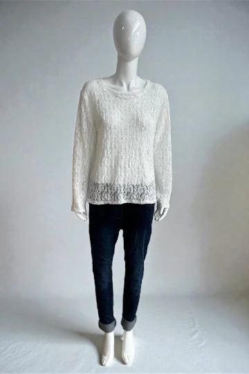 Made in Italy Lace Stretchy Mesh Tops